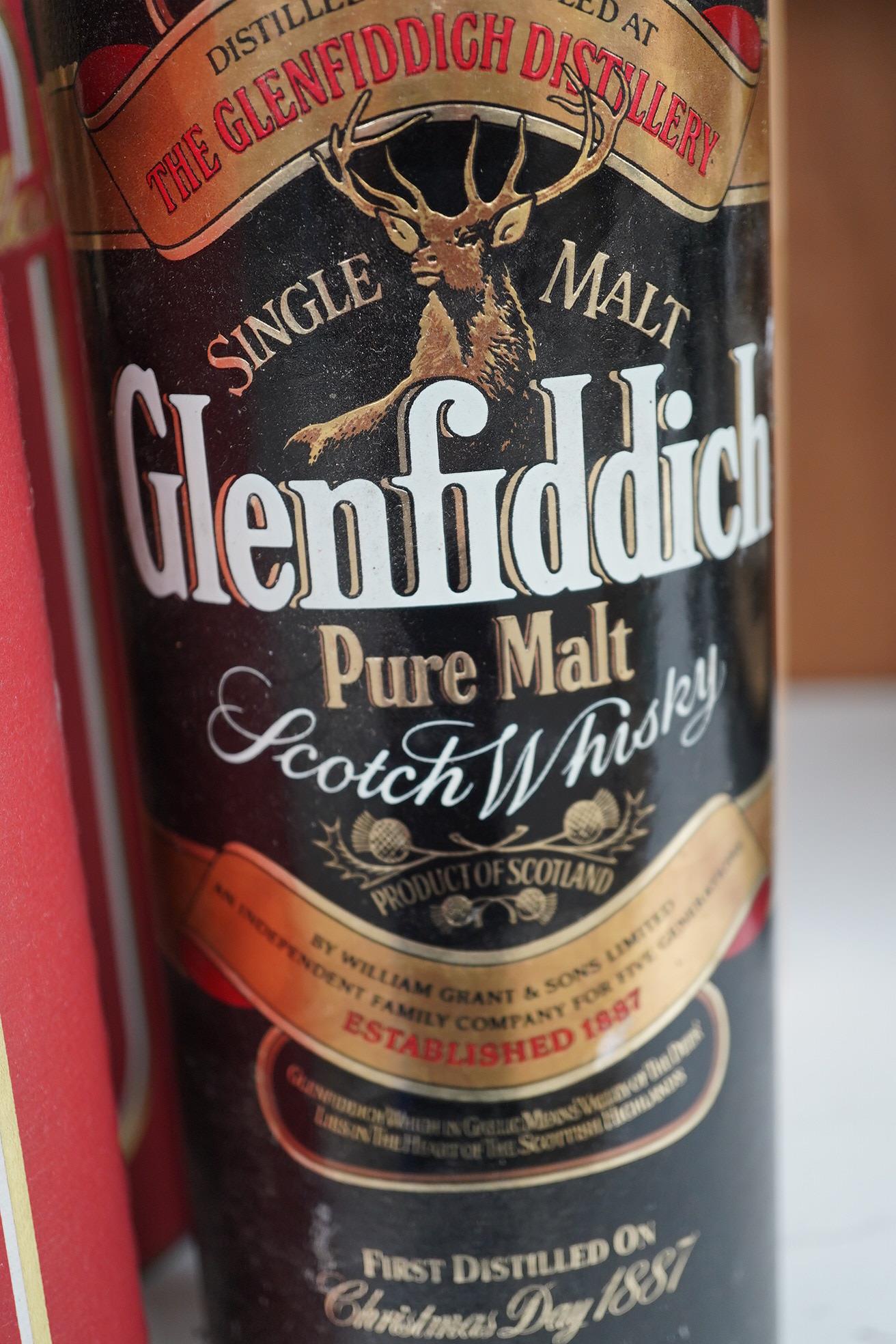 A group of ten bottles of Scotch Whisky; Glenfiddich Pure Malt Special Reserve 1 litre x2, Glenmorangie ten year 1litre, Glenlivet 12 year 70cl, Macdonalds Glencoe 8 year 70cl, The Famouse Grouse 10 year 70cl, John Hopki